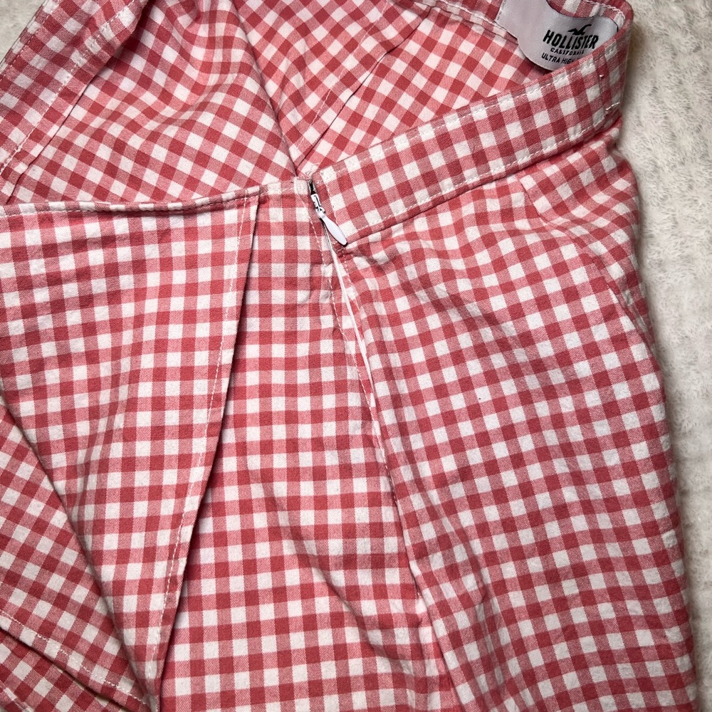 Hollister baby pink Gingham Women's Skort - Picture 4 of 8